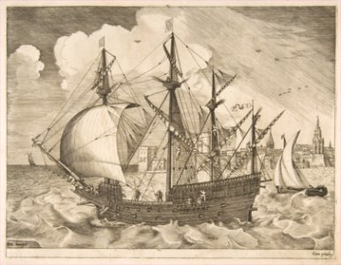 Armed Four-Master Putting Out to Sea from The Sailing Vessels MET DP818236