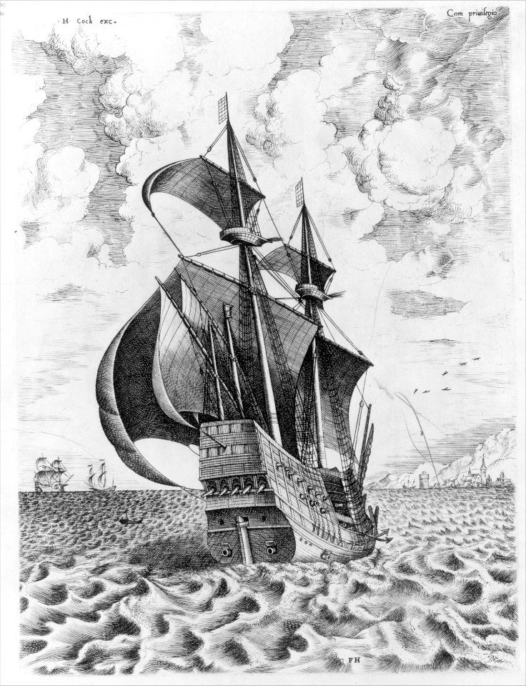 Armed Four-Master Putting Out to Sea from The Sailing Vessels MET MM6066