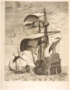 Armed Three-Master on the Open Sea Accompanied by a Galley from The Sailing Vessels MET DP818240