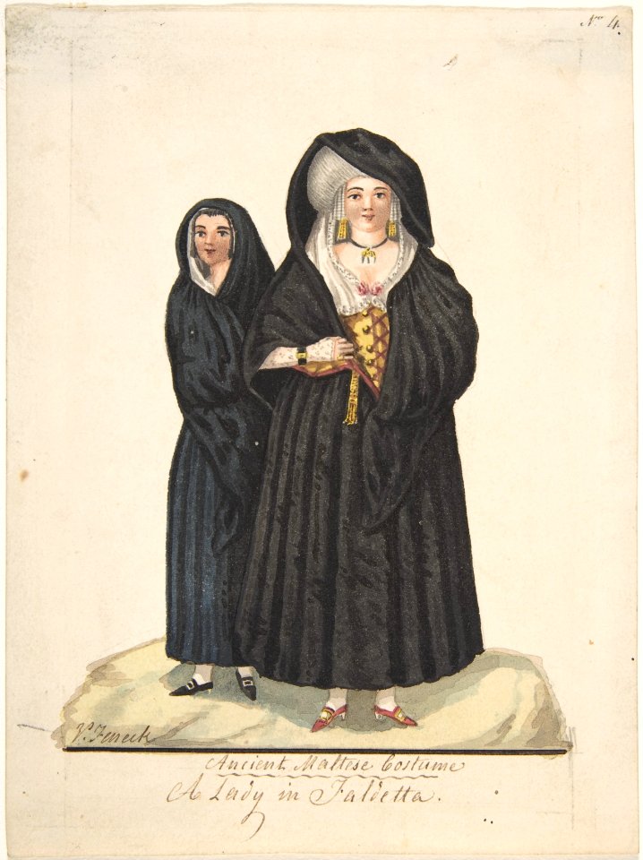 Ancient Maltese Costume, A Lady in a Faldetta MET DP804194