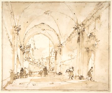 Architectural Capriccio- Vaulted Passageway Leading to a Square MET DP810127