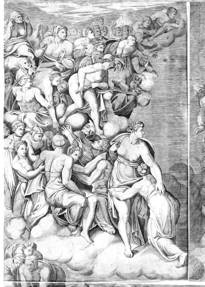 Angels Carrying the Cross with Saints below (upper left section of the Last Judgment) MET MM55715