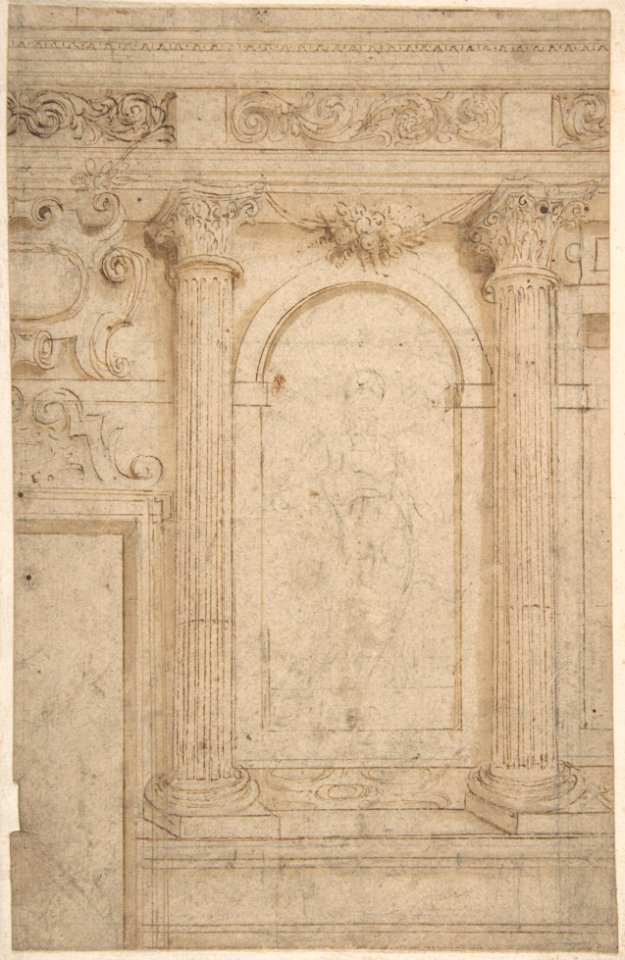 Architectural Design with Two Columns and Figure MET DP802719
