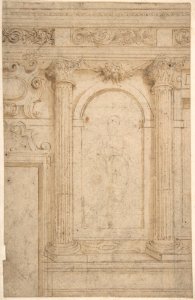 Architectural Design with Two Columns and Figure MET DP802719