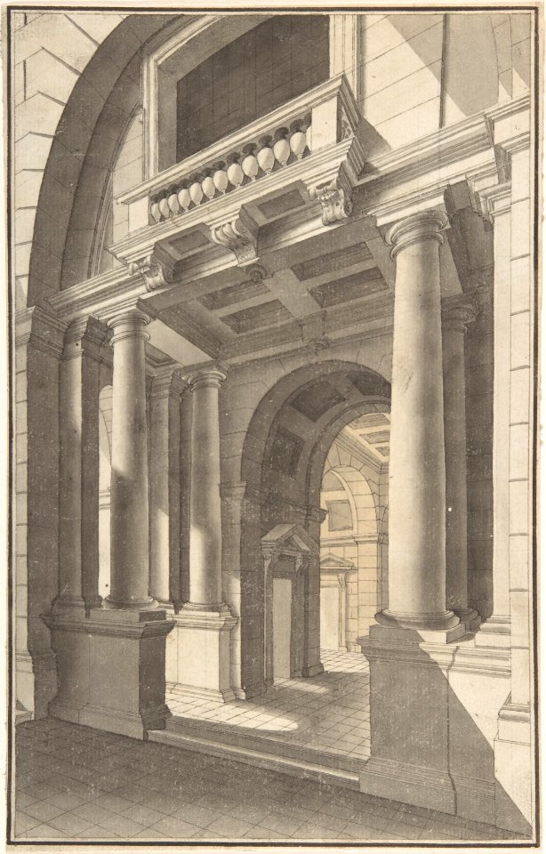 Architectural Perspective of an Arched Vestibule MET DP806218