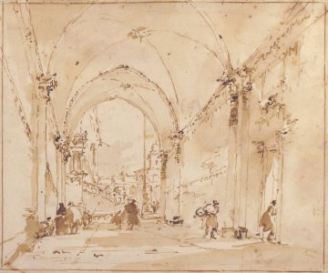Architectural Capriccio- Vaulted Passageway Leading to a Square MET 37.165.83