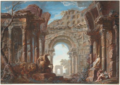 Architectural Capriccio with a Monumental Arch MET DP167485