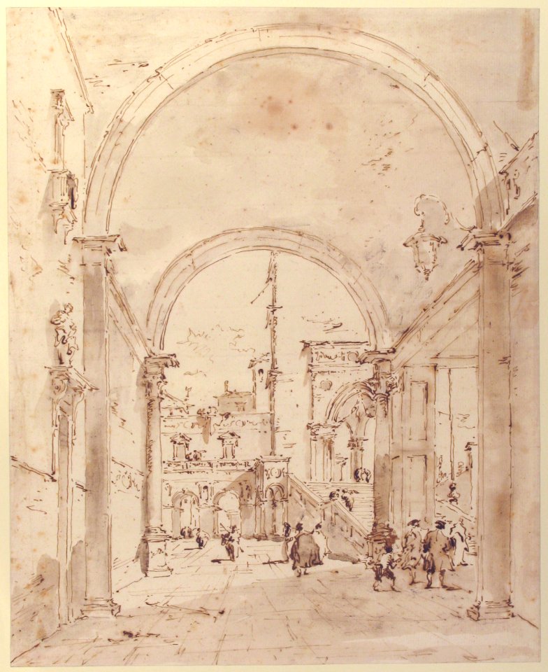Architectural Capriccio- Grand Staircase Seen through an Archway MET 37.165.79