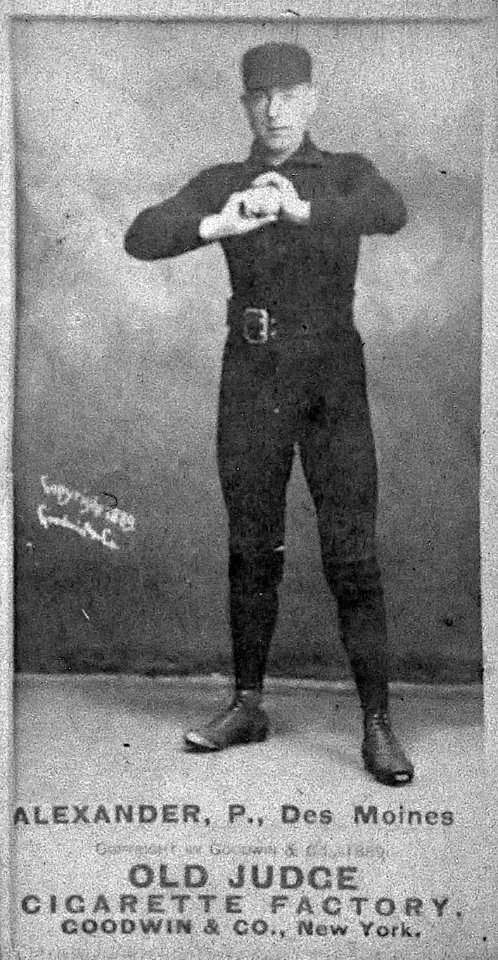 Alexander, Pitcher, Des Moines, from the Old Judge series (N172) for Old Judge Cigarettes MET DP846422 (restore)