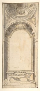 Architectural Design with an Altarpiece Framed in a Niche and Surmounted by a Dome MET DP810613