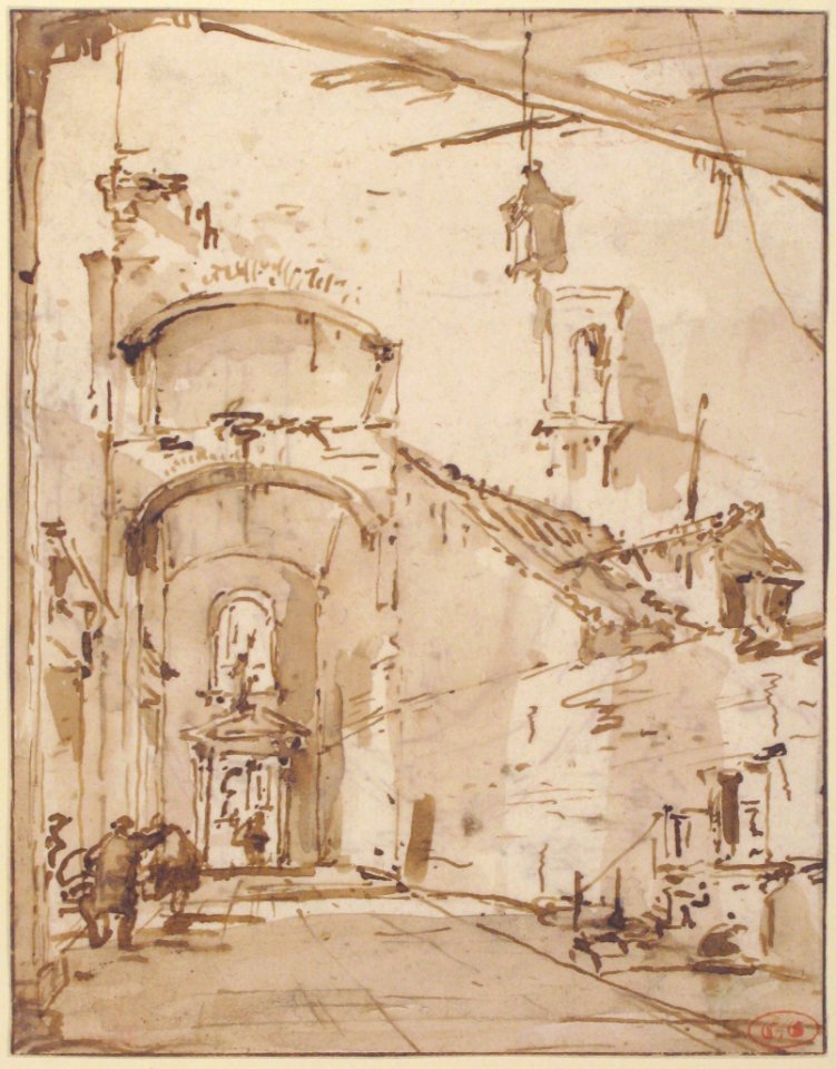 Architectural Capriccio- A Vaulted Passageway (recto); Ruined Loggia (verso) MET 37.165.82 RECTO