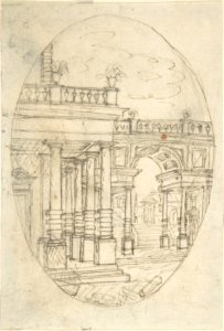 Architectural Drawing (recto); Sketch of a Figure (verso) MET DP803151