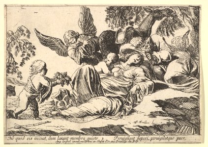 Angels Giving Fruit to the Sleeping Holy Family MET DP824169