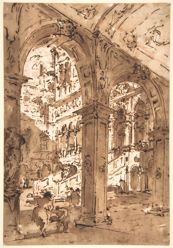 Architectural Capriccio- Courtyard of a Palace MET DP810426