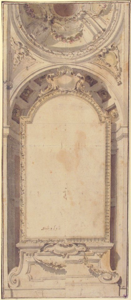Architectural Design with an Altarpiece Framed in a Niche and Surmounted by a Dome MET 52.570.72