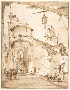 Architectural Capriccio- A Vaulted Passageway (recto); Ruined Loggia (verso) MET DP810410