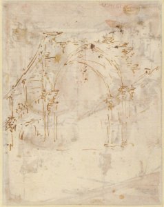 Architectural Capriccio- A Vaulted Passageway (recto); Ruined Loggia (verso) MET 37.165.82 VERSO