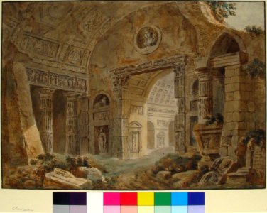Architectural Fantasy with Roman Ruins MET 1975.131.98. Free illustration for personal and commercial use.