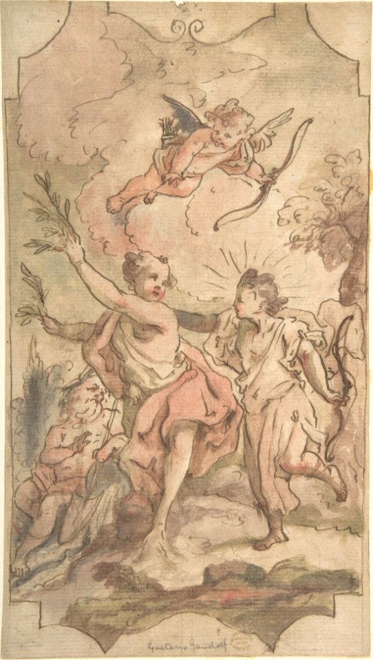 Apollo and Daphne- Design for a Wall or Ceiling Panel MET DP803012