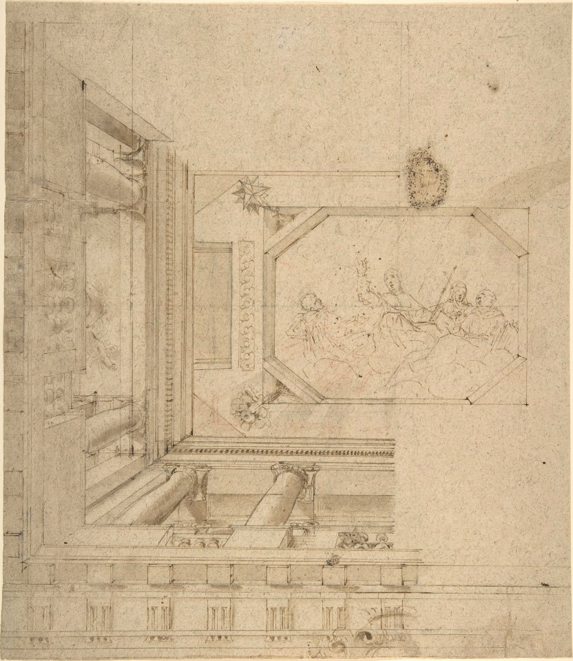 Architectural Elevation, Part of a Ceiling and Balustrade MET DP803030