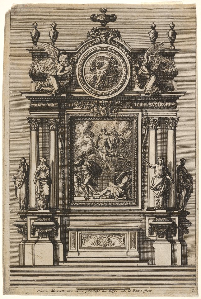 Altar with the Resurrection of Christ, plate 2 from- Nouveaux dessins d'autels à la romaine MET DP834202
