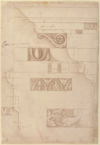Architectural Study- The Measured Profiles of the Cornice and Entablature of the "Colonnacce" from the Forum Transitorium (the "Palace of Nerva"). MET 59.605.2