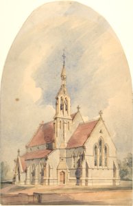 Architectural Rendering of a Gothic Revival Church MET DP806240