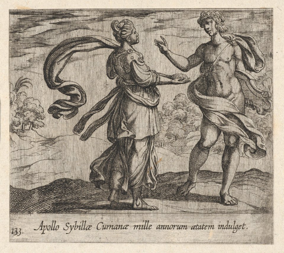 Apollo Granting the Cumaean Sybil's Wish (Apollo Sybillae Cumanae mille annorum atatem indulget), from Ovid's The Metamorphoses, plate 133 MET DP864224