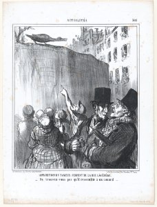 Apparition du fameux serpent de la rue Lacépède..., from Actualités, published in Le Charivari, March 18, 1858 MET DP876686