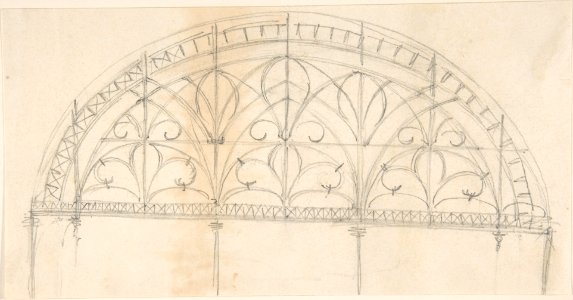Arched Panel of Wrought Iron Ornament MET DP806787