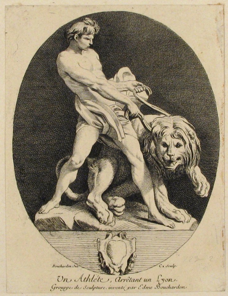 An Athlete Stopping a Lion MET 53.600.2442