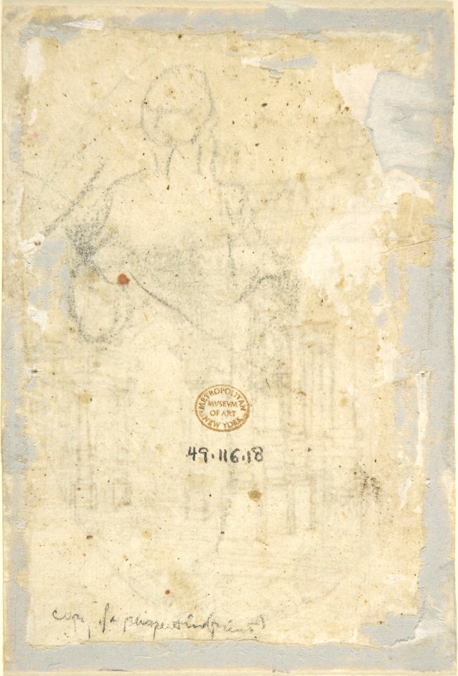 Architectural Drawing (recto); Sketch of a Figure (verso) MET DP803153