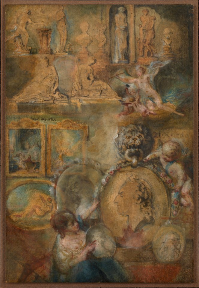 Allegory of Louis XV as Patron of the Arts with Paintings and Sculpture from the Salon of 1769 MET DP228691