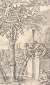 An Allegory of the Union of the House of Orange and the Wittelsbach Family (Design for a Title Page of a Thesis) MET DP820243