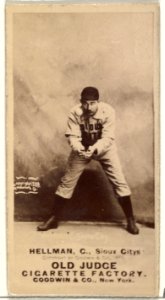 Anthony Joseph "Tony" Hellman, Catcher, Sioux City Corn Huskers, from the Old Judge series (N172) for Old Judge Cigarettes MET DP846451