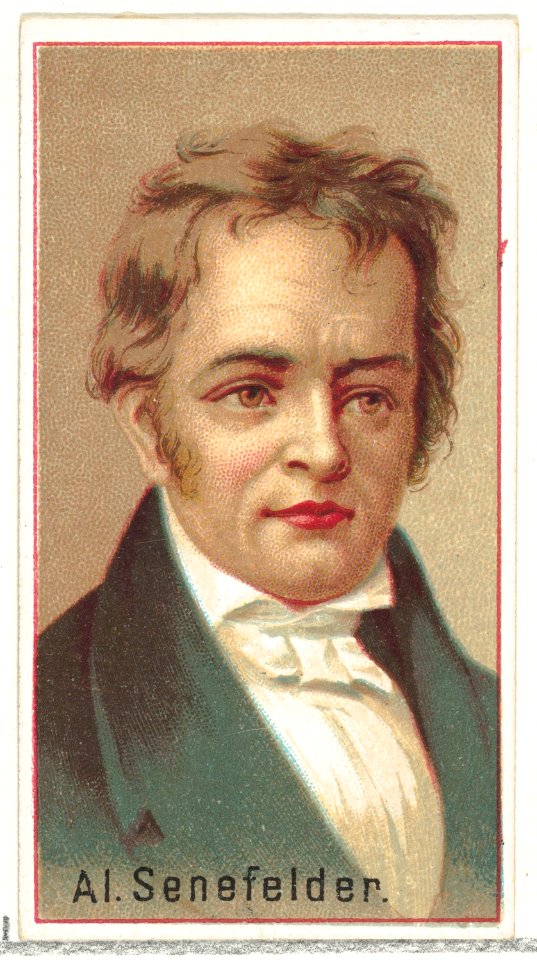 Alois Senefelder, printer's sample for the World's Inventors souvenir album (A25) for Allen & Ginter Cigarettes MET DP838850