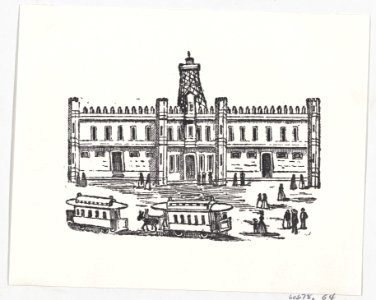 An everyday scene with people and carriages passing through the town square MET DP869429