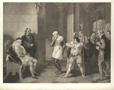 Angelo's House–Escalus, a Justice, Elbow, Froth, Clown, Officers, etc. (Shakespeare, Measure for Measure, Act 2, Scene 1) MET DP109517
