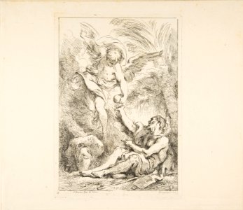 An Angel Bringing Food to a Hermit MET DP813859