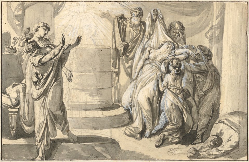 An Antique Sacrificial Scene; verso- Sketch of a Group of People MET DP830544