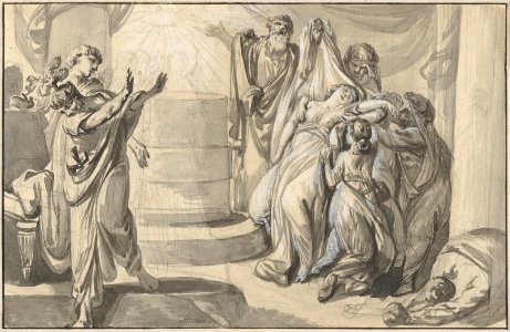 An Antique Sacrificial Scene; verso- Sketch of a Group of People MET DP830544