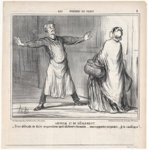 Article 27 du Réglement, from Les Portiers de Paris, published in Le Charivari, December 4, 1858 MET DP876710