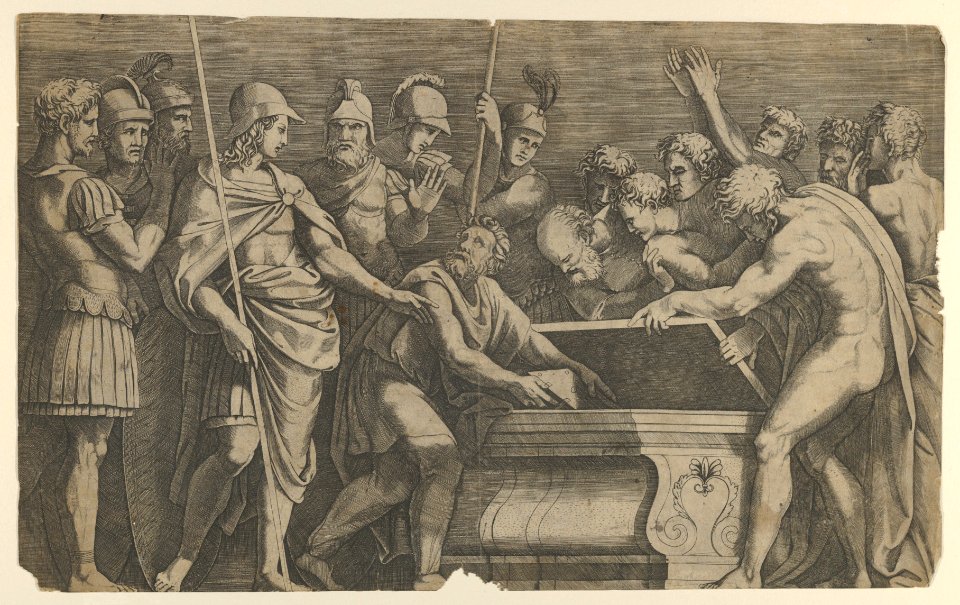 Alexander the Great commanding that the work of Homer be placed in the tomb of Achilles MET DP855115