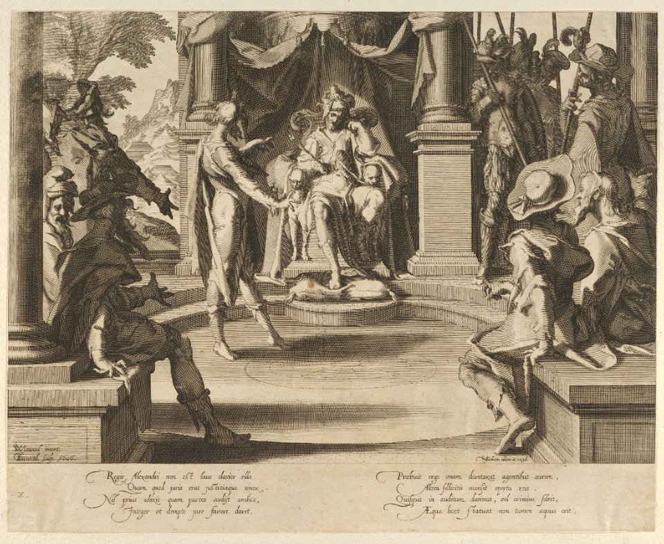 Alexander the Great as a Judge, from Thronus Justitiae, tredecim pulcherrimus tabulis..., plate 10 MET DP836865