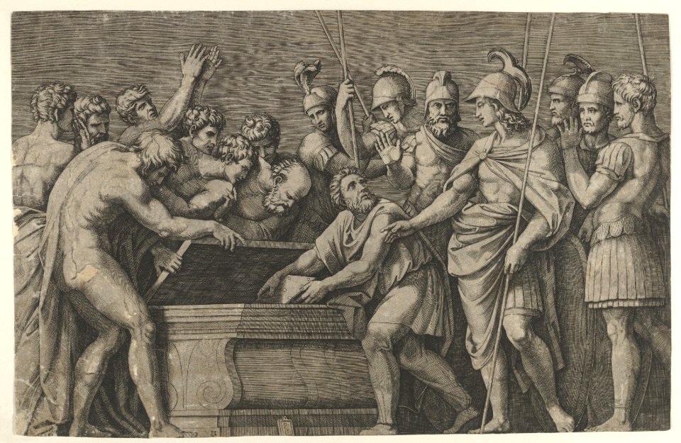 Alexander the Great commanding that the work of Homer be placed in the tomb of Achilles MET DP855114