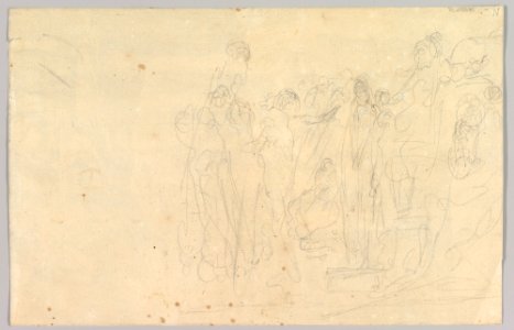 An Antique Sacrificial Scene; verso- Sketch of a Group of People MET DP827586