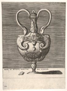 Antique Lidded Vase with Two Handles emerging from the Heads of Hybrid Female Sphinxes, from Vases after the Antique MET DP832548