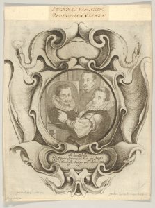 Auricular Cartouche with the Painter Hans von Aachen, the Goldsmith Paulus van Vianen, and the Sculptor Adriaen de Vries MET DP835350