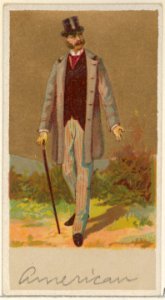 American, from the Natives in Costume series (N16), Teofani Issue, for Allen & Ginter Cigarettes Brands MET DP834862. Free illustration for personal and commercial use.