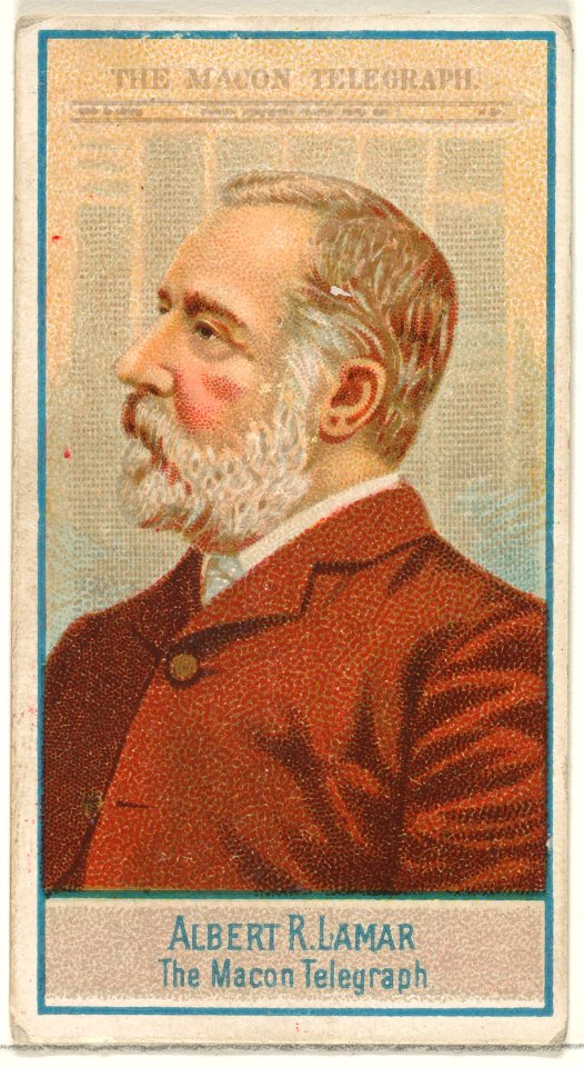 Albert R. Lamar, The Macon Telegraph, from the American Editors series (N1) for Allen & Ginter Cigarettes Brands MET DP827848